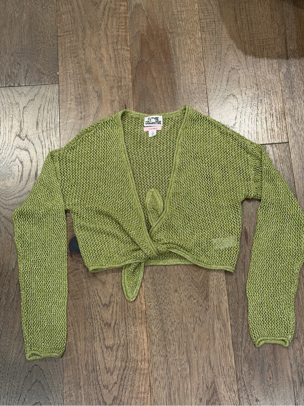 Cropped Tie-Front Knit Cardigan and Skirt Set
